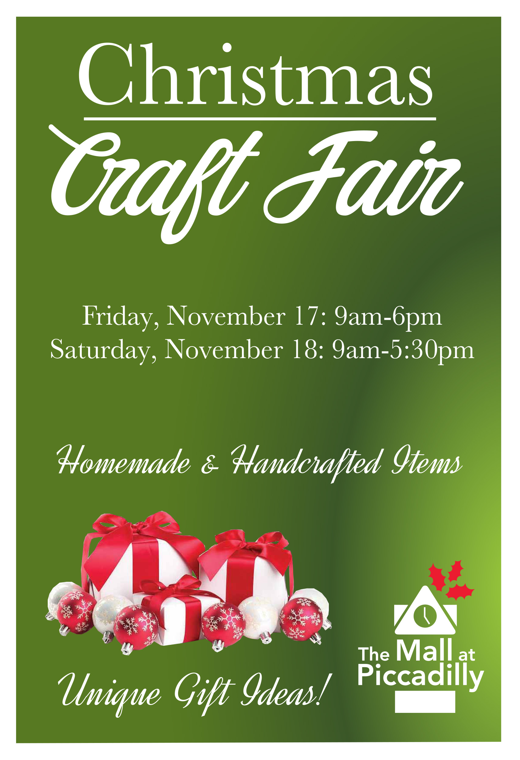 November 2023 Christmas Craft Fair | Piccadilly Mall